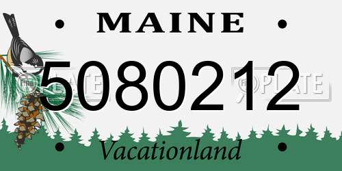 5080212 Maine License Plate