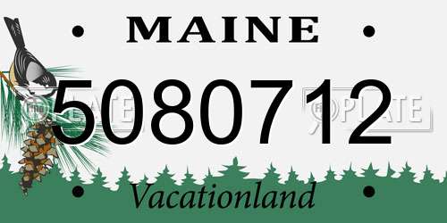 5080712 Maine License Plate