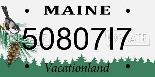 50807I7 Maine License Plate
