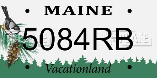 5084RB Maine License Plate