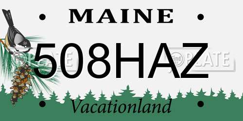 508HAZ Maine License Plate