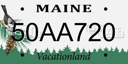 50AA720 Maine License Plate