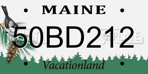 50BD212 Maine License Plate