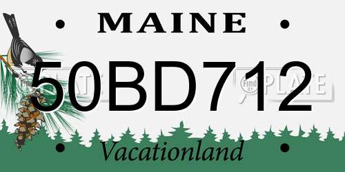 50BD712 Maine License Plate