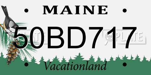 50BD717 Maine License Plate