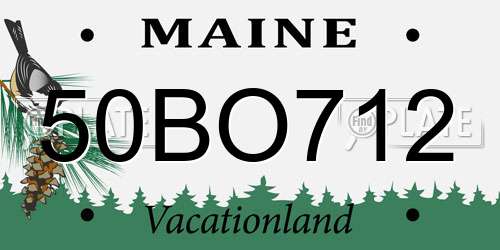 50BO712 Maine License Plate