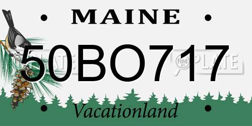 50BO717 Maine License Plate