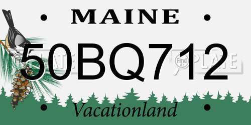 50BQ712 Maine License Plate