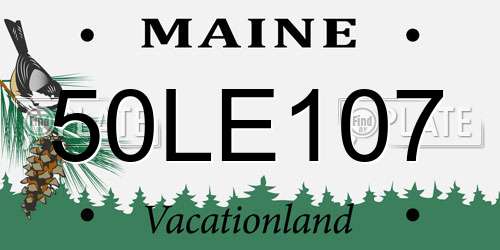 50LE107 Maine License Plate