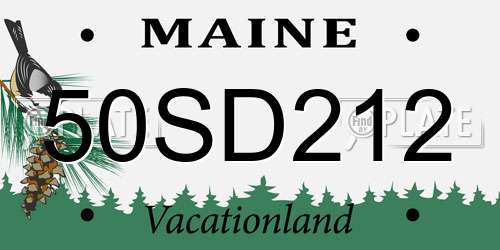 50SD212 Maine License Plate