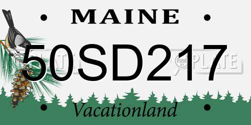 50SD217 Maine License Plate