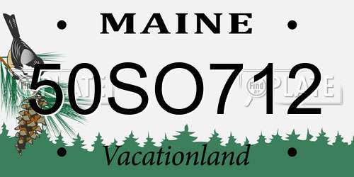 50SO712 Maine License Plate