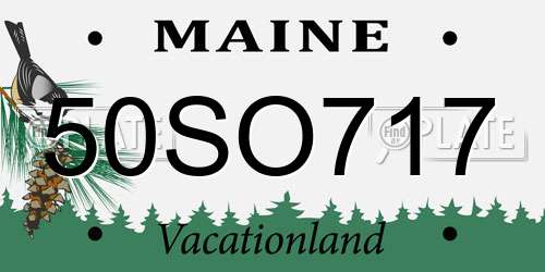 50SO717 Maine License Plate