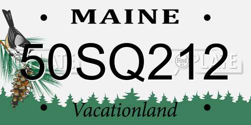 50SQ212 Maine License Plate