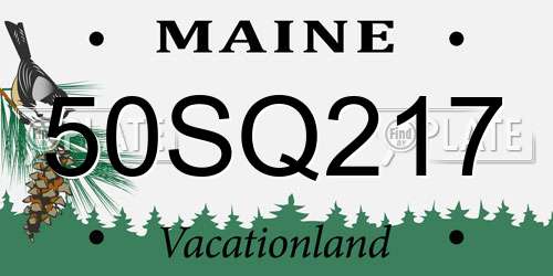 50SQ217 Maine License Plate