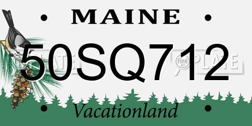 50SQ712 Maine License Plate