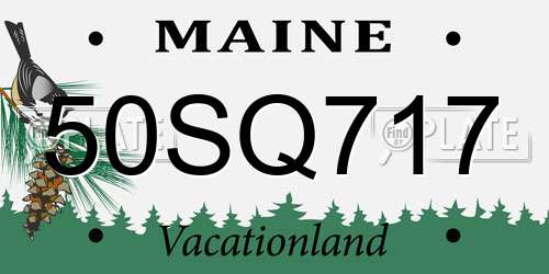 50SQ717 Maine License Plate