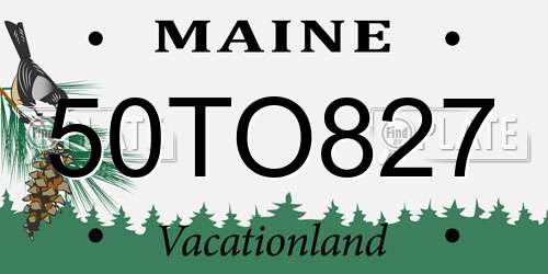 50TO827 Maine License Plate