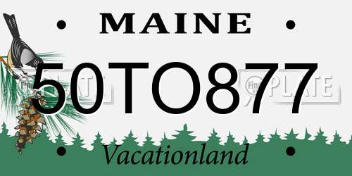 50TO877 Maine License Plate