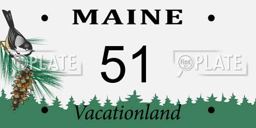 51 Maine License Plate