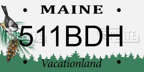 511BDH Maine License Plate