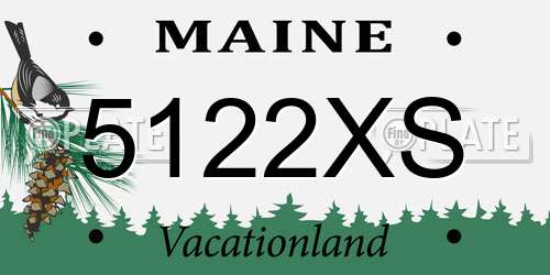 5122XS Maine License Plate