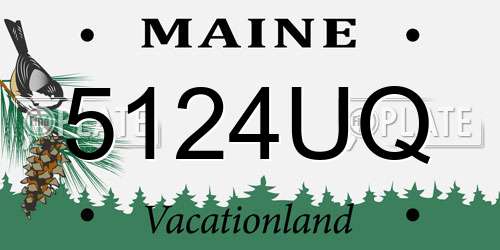 5124UQ Maine License Plate