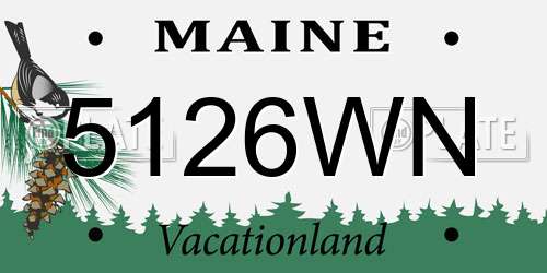 5126WN Maine License Plate