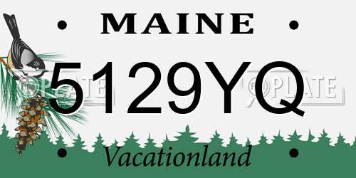 5129YQ Maine License Plate
