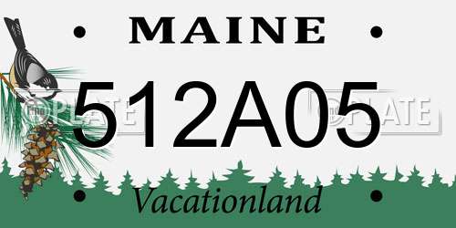 512A05 Maine License Plate