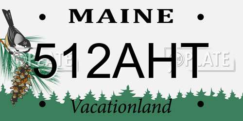 512AHT Maine License Plate