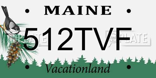 512TVF Maine License Plate
