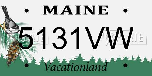 5131VW Maine License Plate