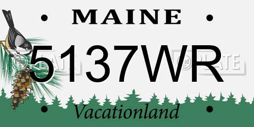 5137WR Maine License Plate