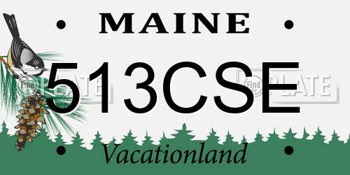513CSE Maine License Plate