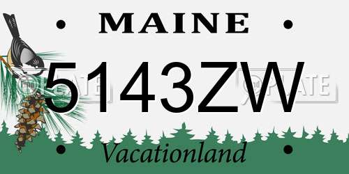 5143ZW Maine License Plate