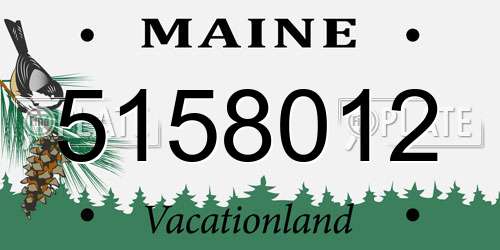 5158012 Maine License Plate