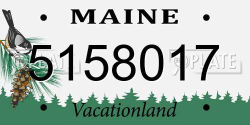 5158017 Maine License Plate