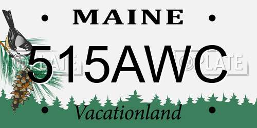 515AWC Maine License Plate