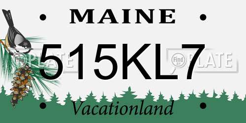 515KL7 Maine License Plate
