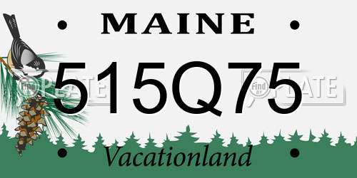 515Q75 Maine License Plate