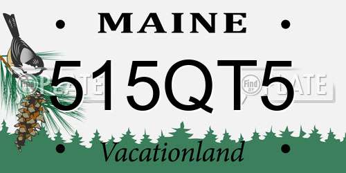 515QT5 Maine License Plate