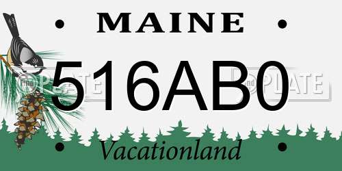 516AB0 Maine License Plate