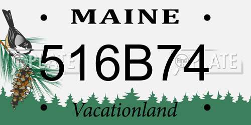 516B74 Maine License Plate