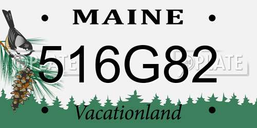 516G82 Maine License Plate