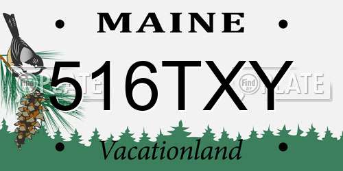 516TXY Maine License Plate