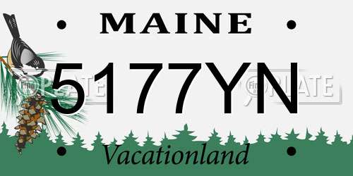 5177YN Maine License Plate