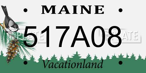 517A08 Maine License Plate