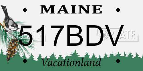 517BDV Maine License Plate