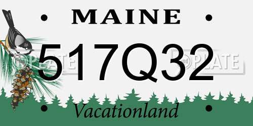517Q32 Maine License Plate